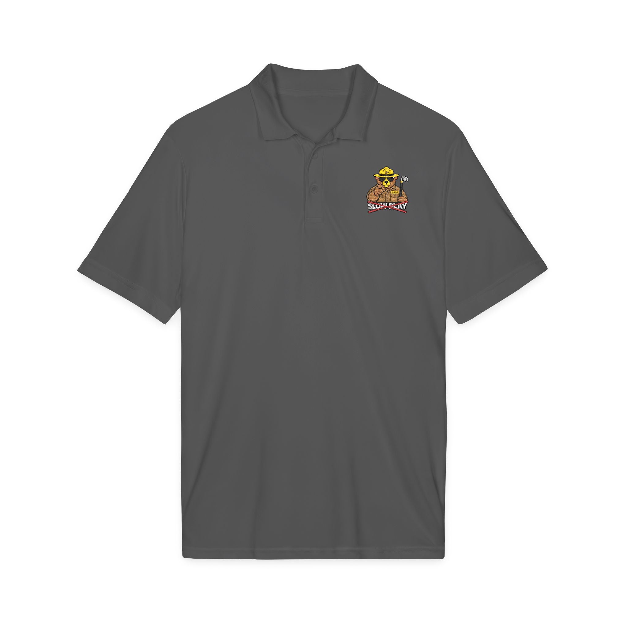 Mens NO SLOW PLAY embroidered polo