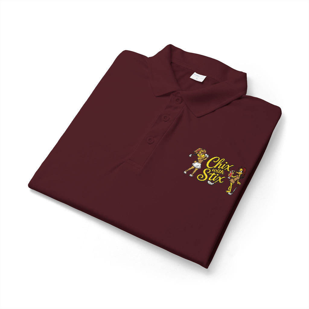 Womens Chix with Stix Embroidered polo