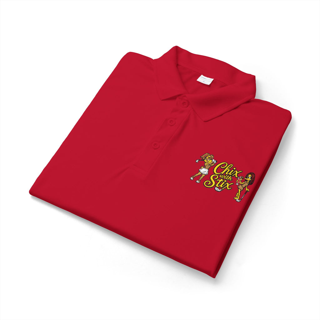Womens Chix with Stix Embroidered polo