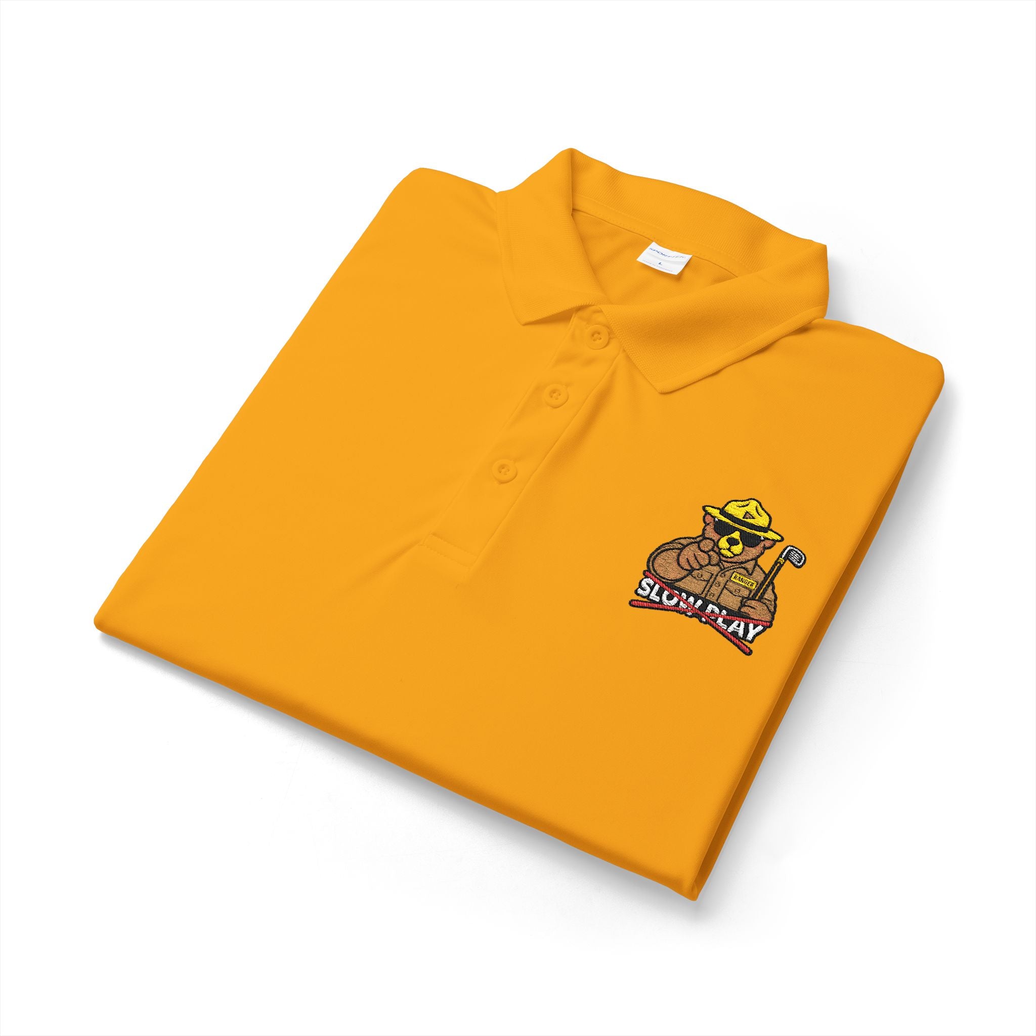 Mens NO SLOW PLAY embroidered polo
