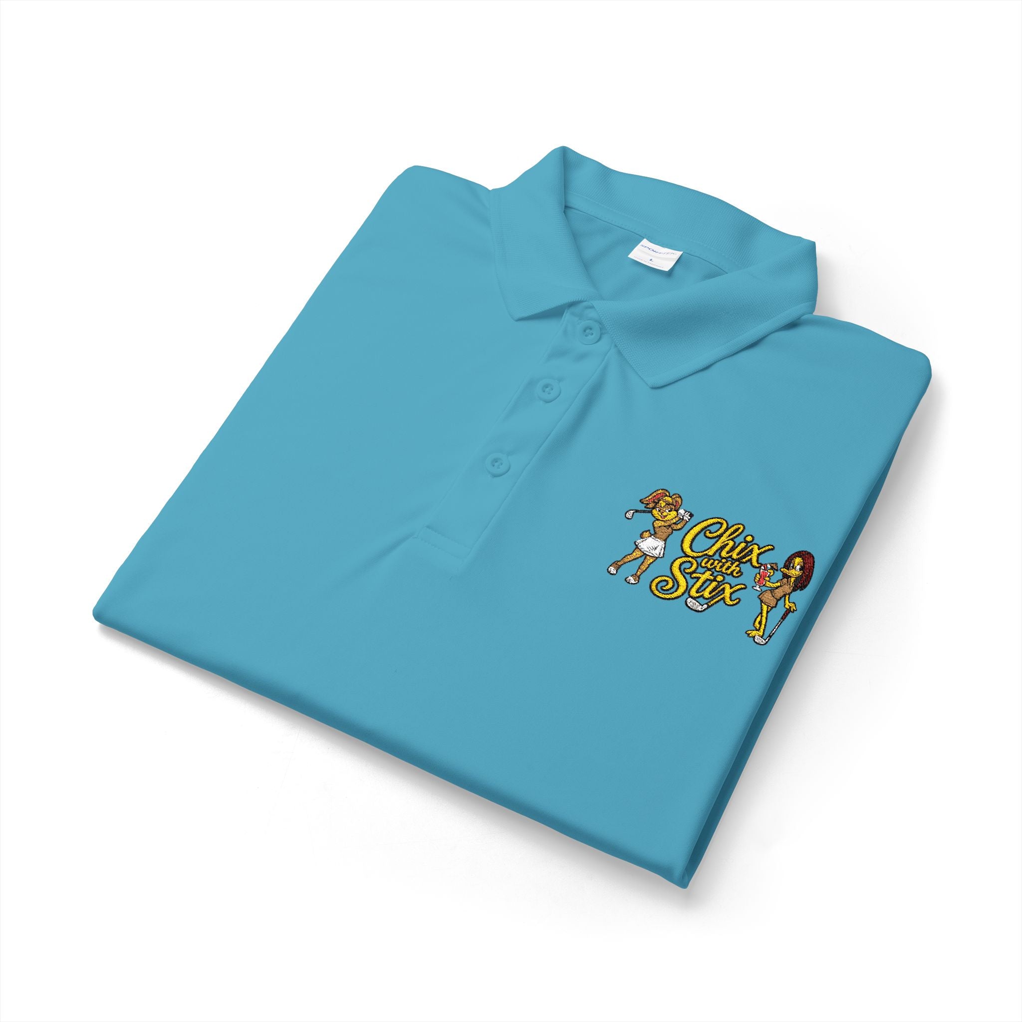 Womens Chix with Stix Embroidered polo