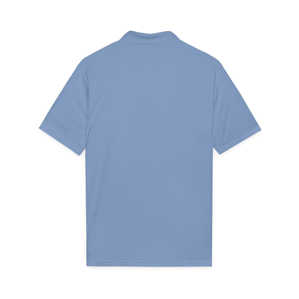 Embroidered No SLOW PLAY Bear Polo Shirt — White Performance Short-Sleeve