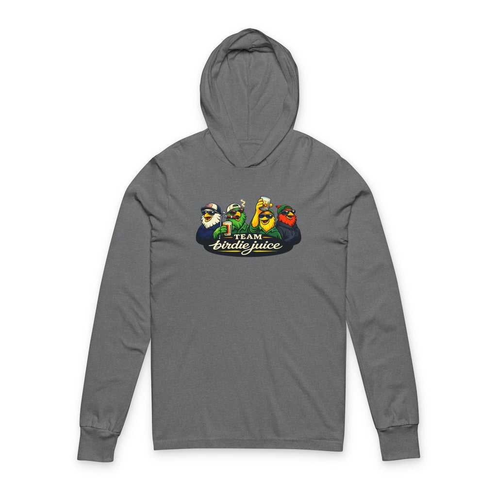 Team Birdie Juice Hoodie Tee — Golf Cartoon Birds Long-Sleeve Hooded Shirt