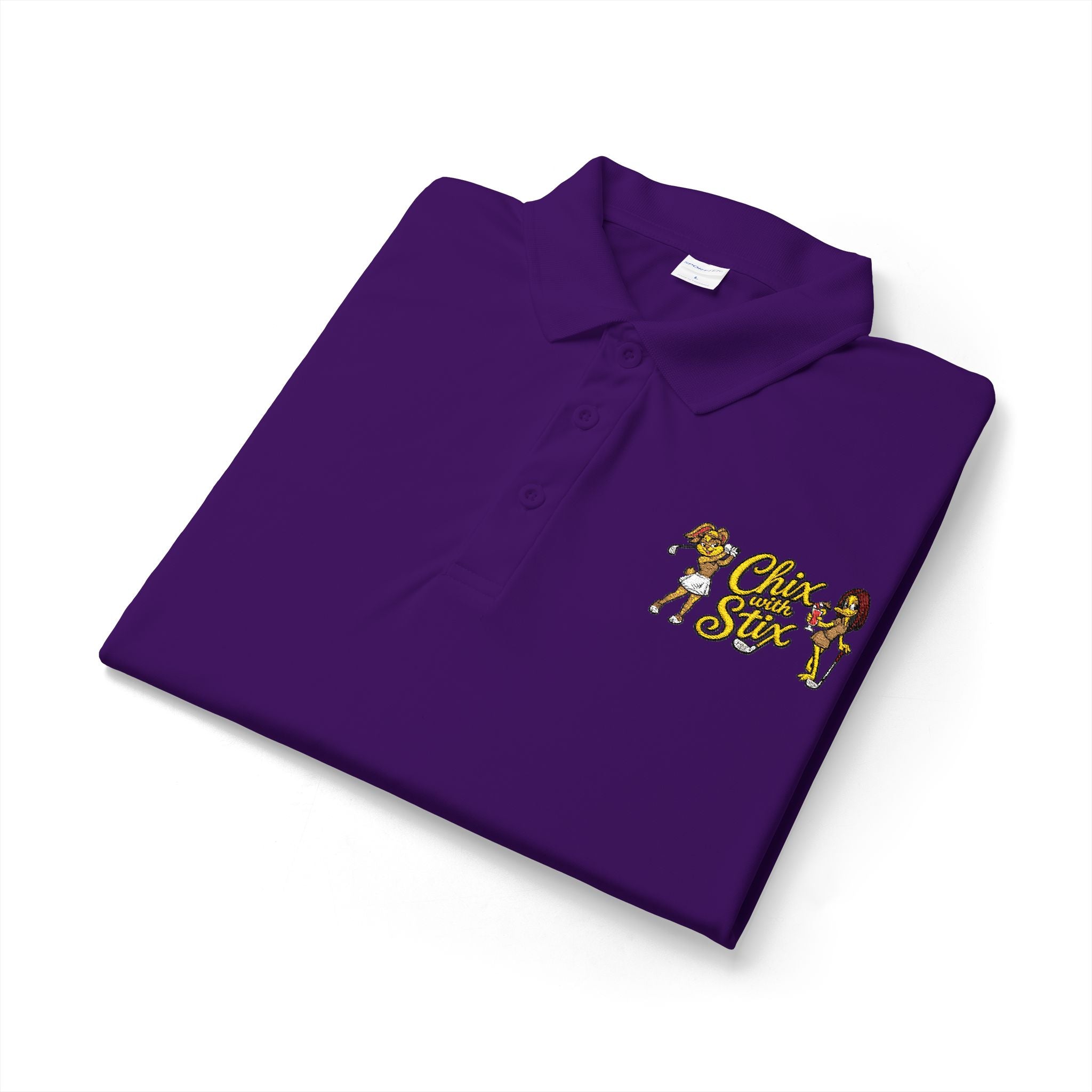 Womens Chix with Stix Embroidered polo