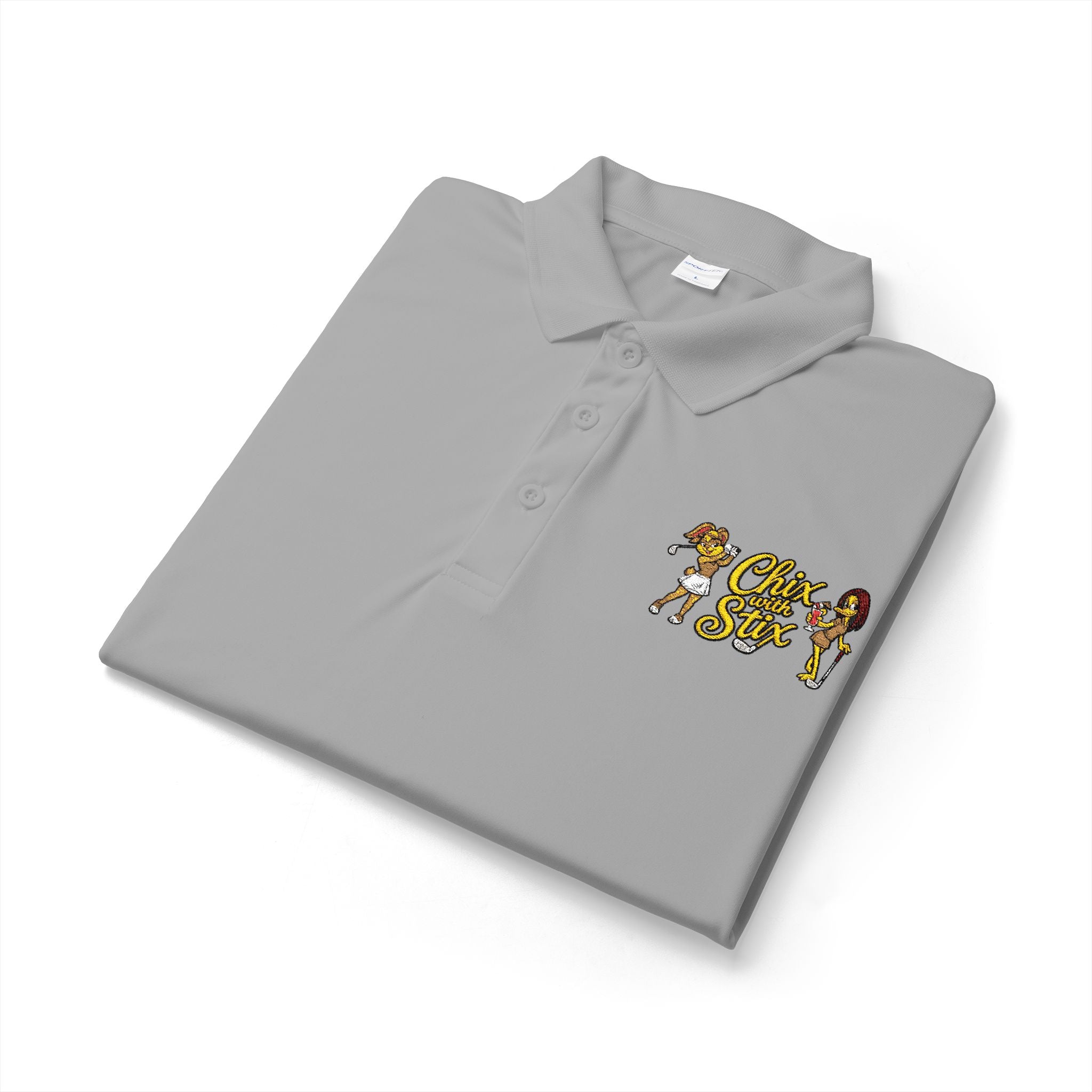 Womens Chix with Stix Embroidered polo