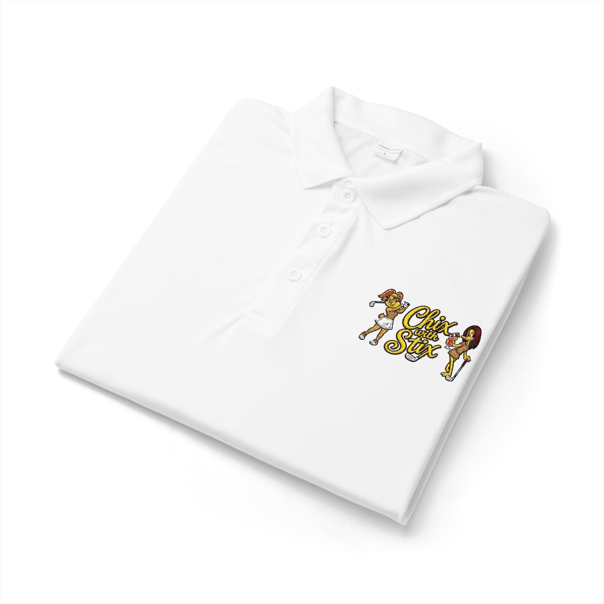 Womens Chix with Stix Embroidered polo