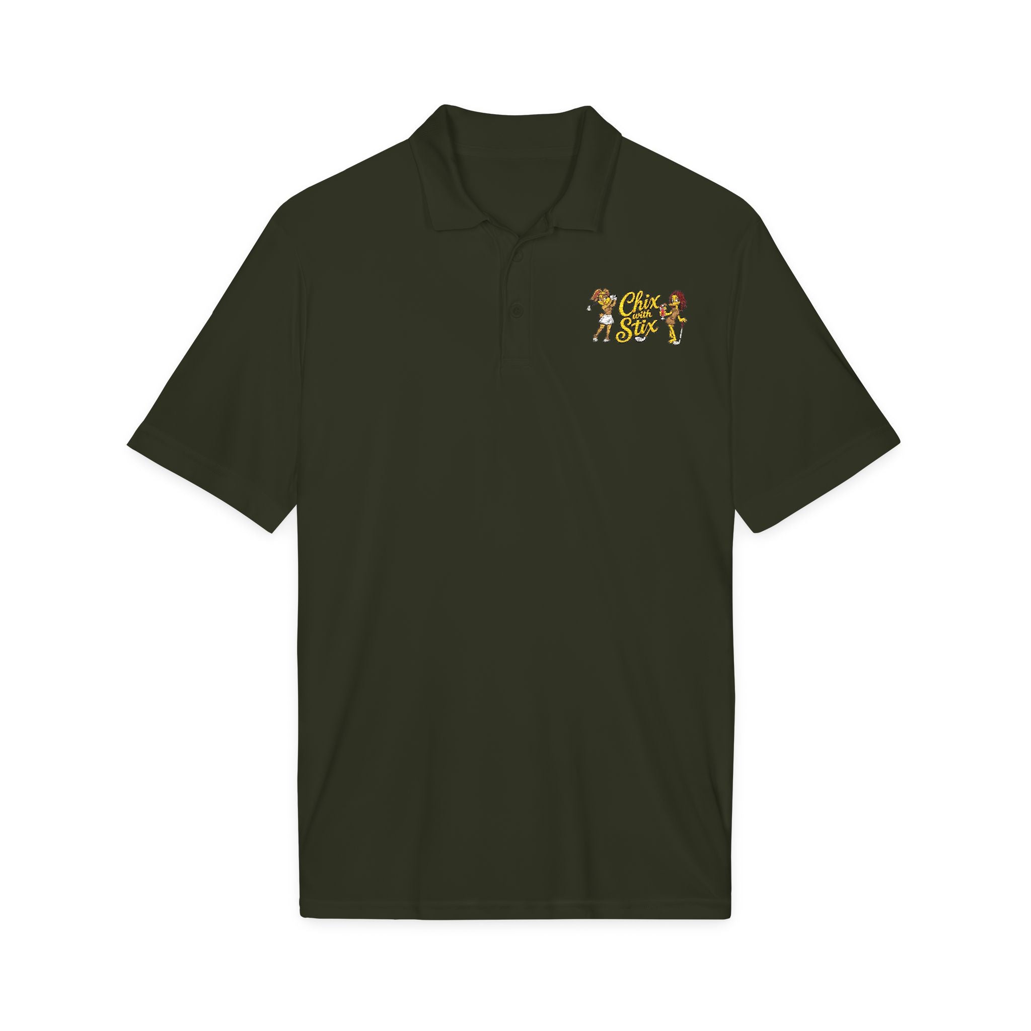 Womens Chix with Stix Embroidered polo